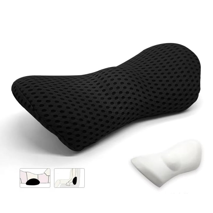 Lightweight, portable lumbar support cushion for daily use, offering back pain relief in any office or car seat.