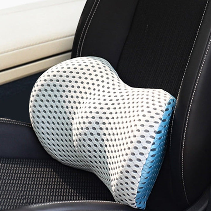 Ergonomic memory foam lumbar support cushion for office chairs, providing back pain relief & posture correction.