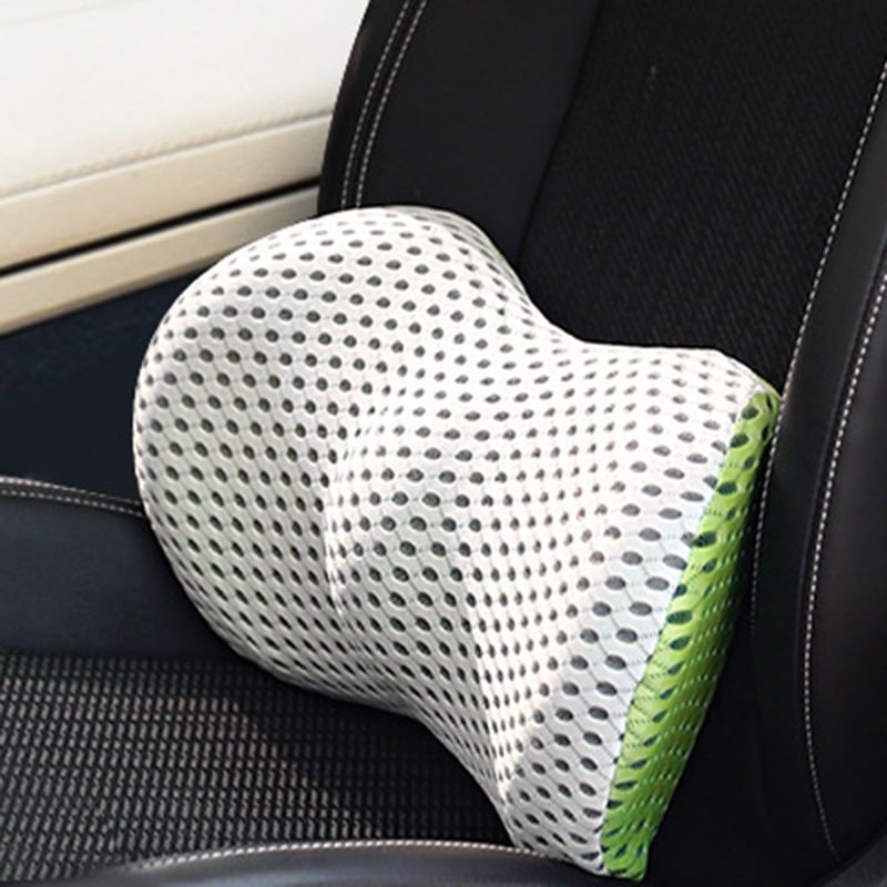 Posture corrector lumbar cushion with memory foam, offering ergonomic spinal support & long-lasting back pain relief.