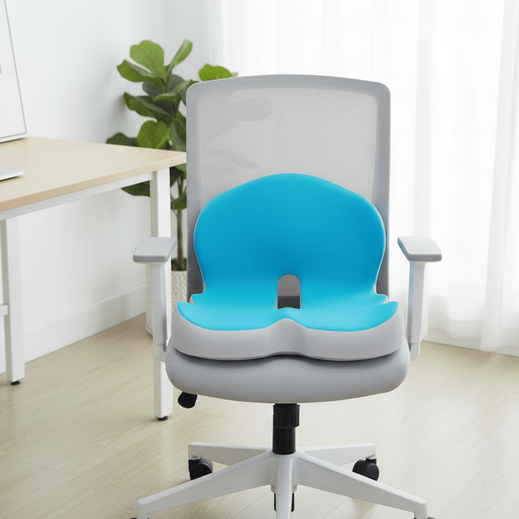 Ergonomic memory foam seat cushion providing comfort for office chairs