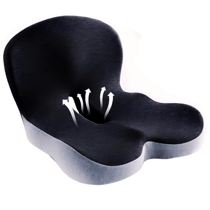Black memory foam seat cushion for office and car applications