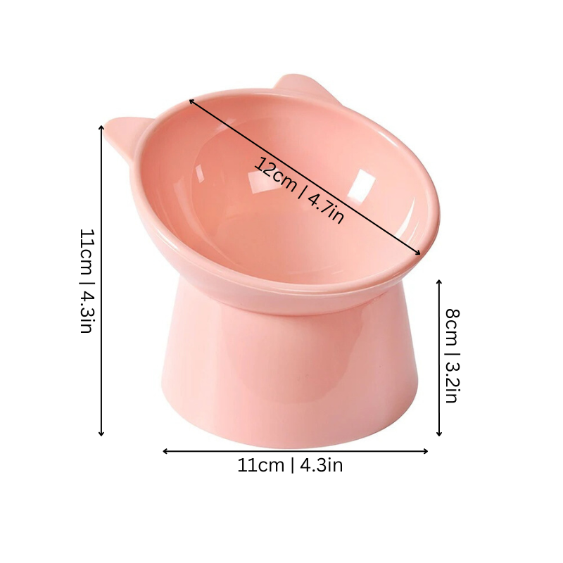 Stylish ergonomic pet bowl promoting better digestion and cleaner feeding.