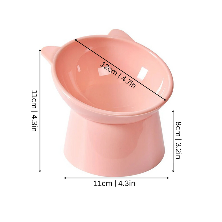 Stylish ergonomic pet bowl promoting better digestion and cleaner feeding.