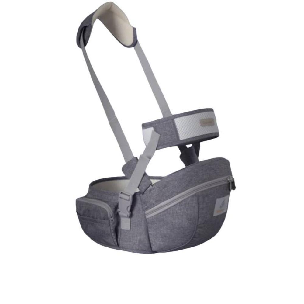 Ergonomic portable hip seat baby carrier for infants and toddlers, hands-free convenience.