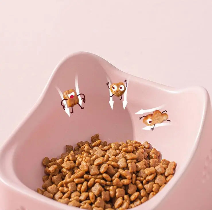 Green ergonomic raised cat bowl with non-slip base. Promotes healthy posture & digestion for felines.