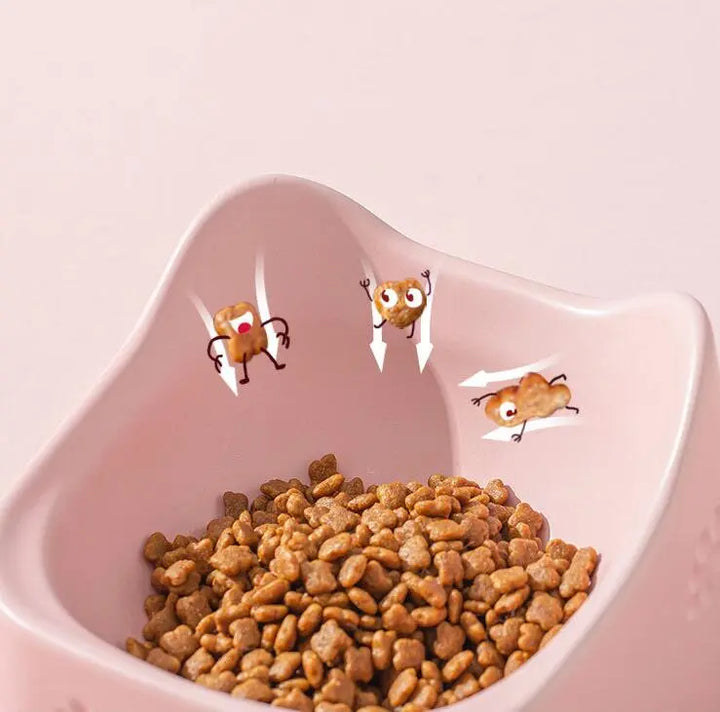 Green ergonomic raised cat bowl with non-slip base. Promotes healthy posture & digestion for felines.