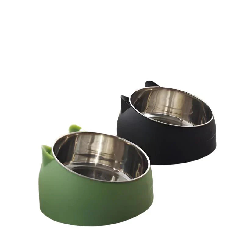 Pink modern cat bowl, blending seamlessly with home decor.