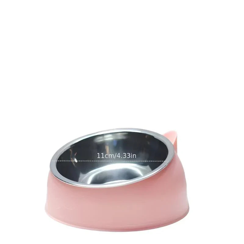 Pink raised cat bowl showing its smooth, easy-to-clean surface.