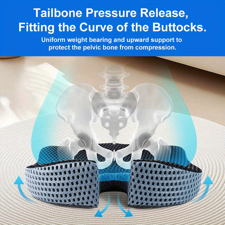 Breathable mesh ergonomic car seat cushion designed for comfortable travel