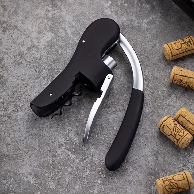 The black and red ergonomic wine opener, designed for maximum efficiency.