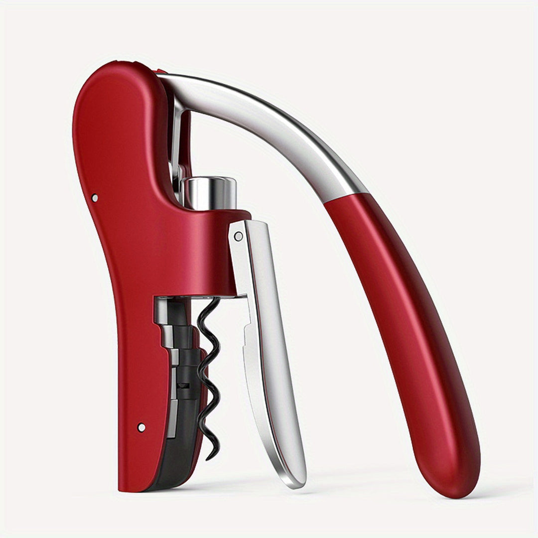 Gift for wine lovers: sleek, ergonomic corkscrew in black and red.