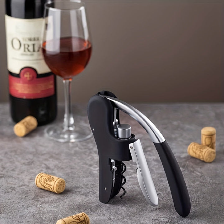Compact and easy-to-use ergonomic corkscrew, ideal for any wine enthusiast.