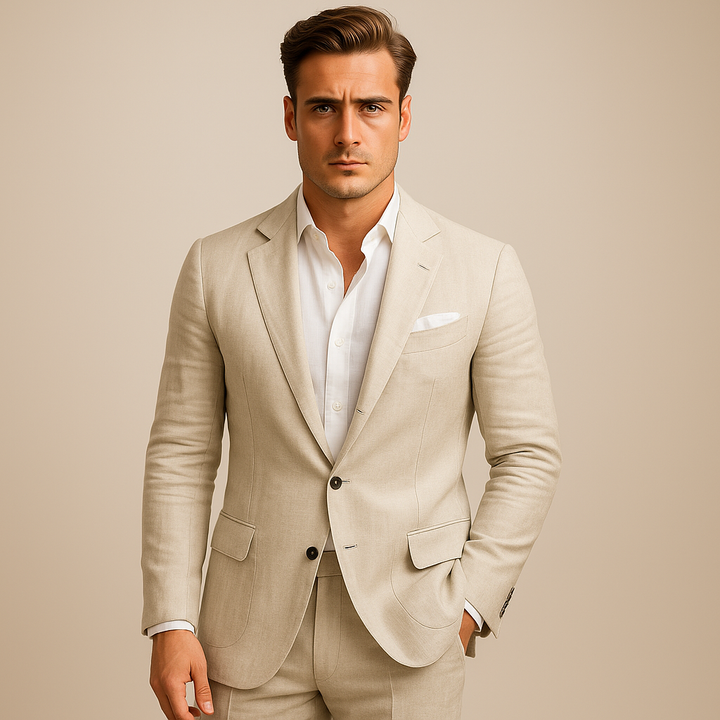 Eric men's lightweight spring casual blazer in navy blue, perfect for smart casual occasions.