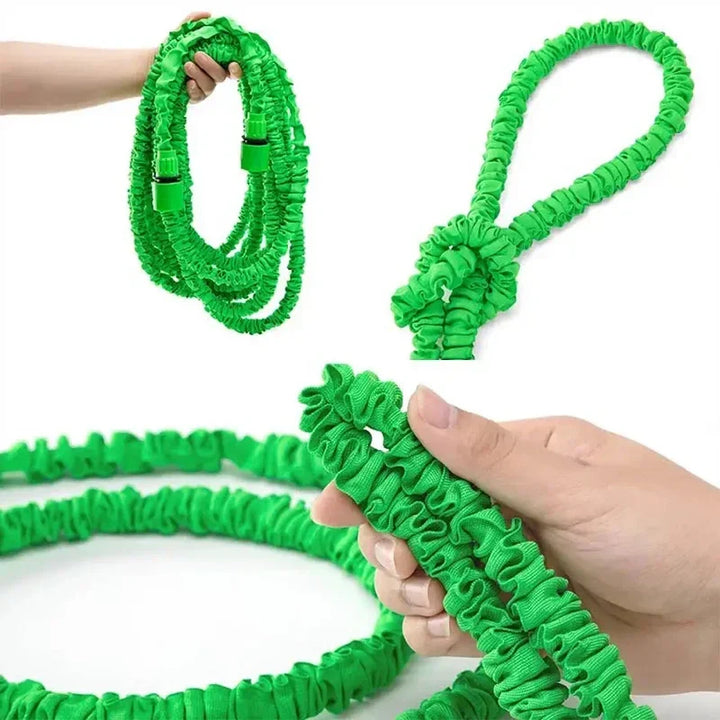 Heavy-duty expandable garden hose, perfect for lawn care, car washing, and home use.