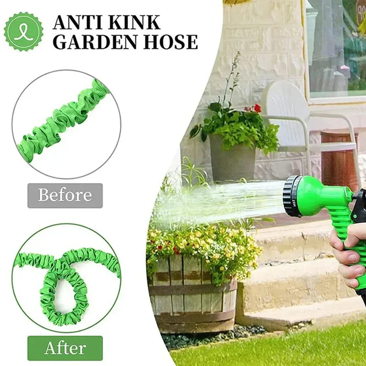Kink-free expandable garden hose for smooth water flow, making lawn care easy.