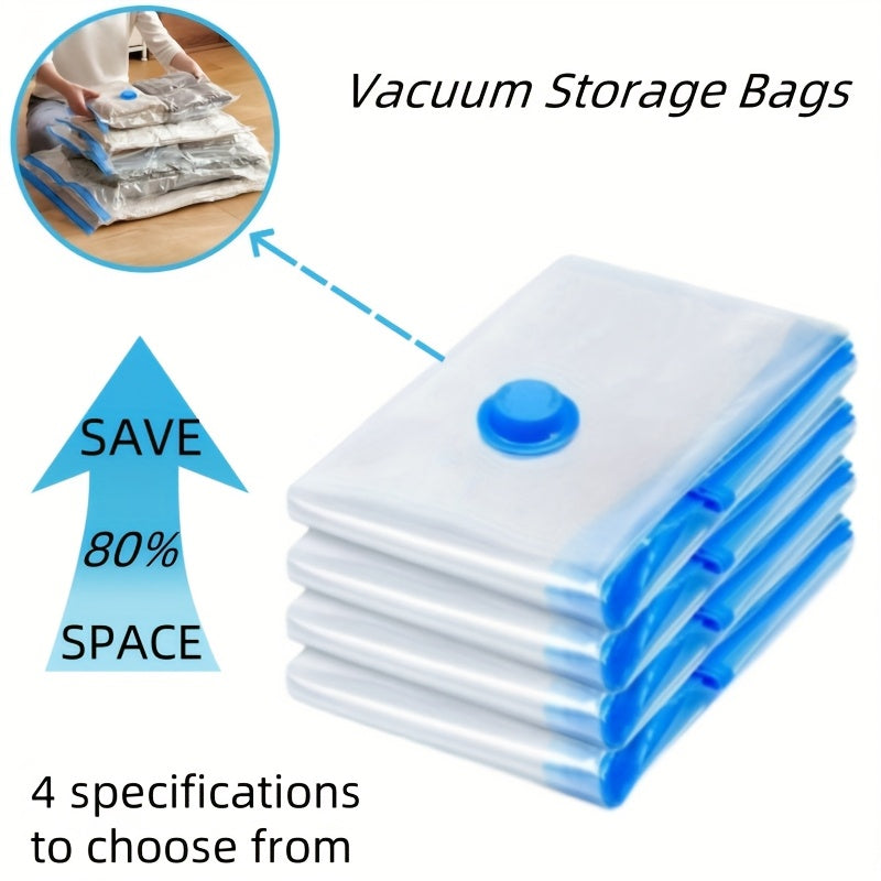 Set of reusable vacuum storage bags showcasing their waterproof design.