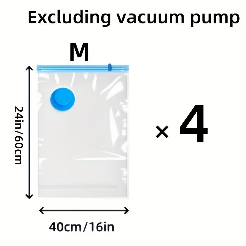 Stackable extra large vacuum storage bags neatly organizing bedding.