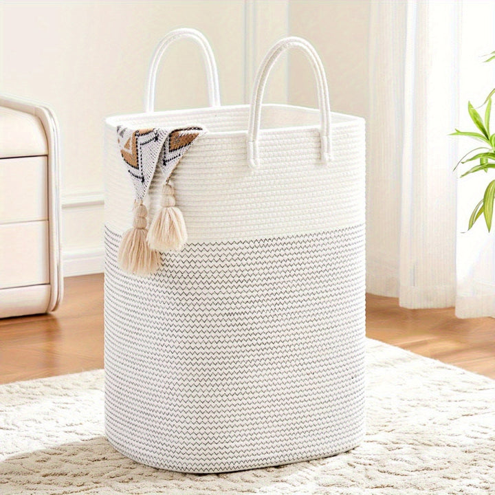 Decorative woven basket, combining functionality with natural aesthetics