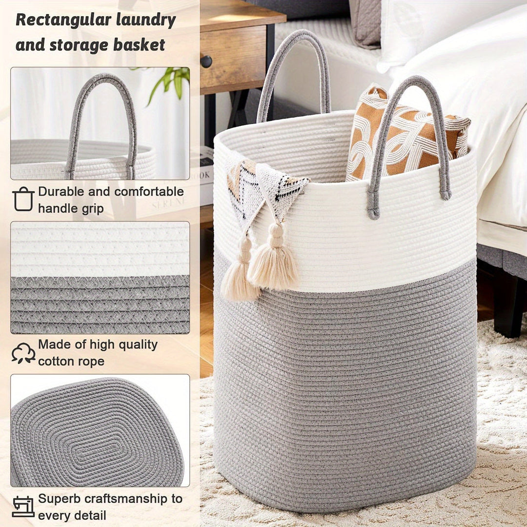 Spacious woven laundry basket, a reliable home organization essential
