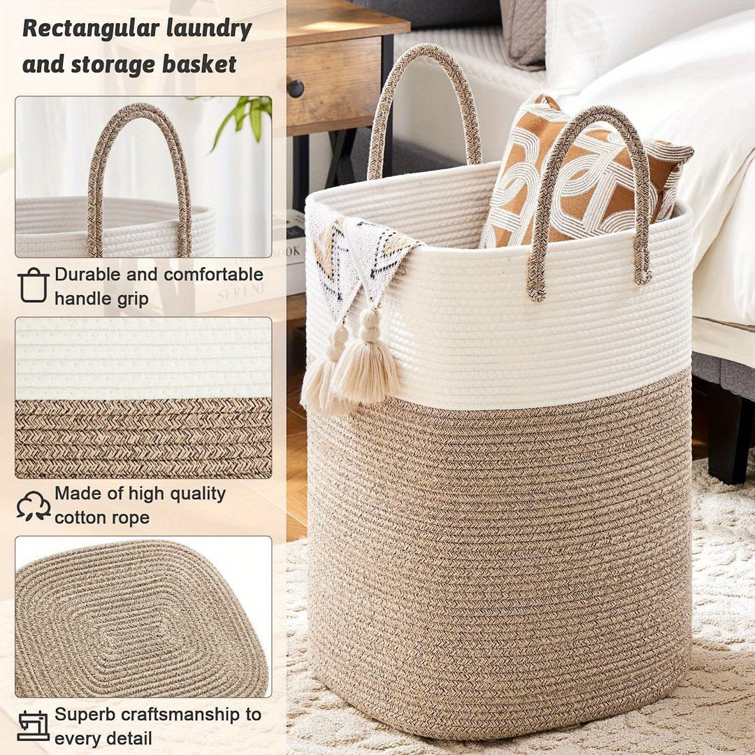 Durable woven storage basket, perfect for home organization