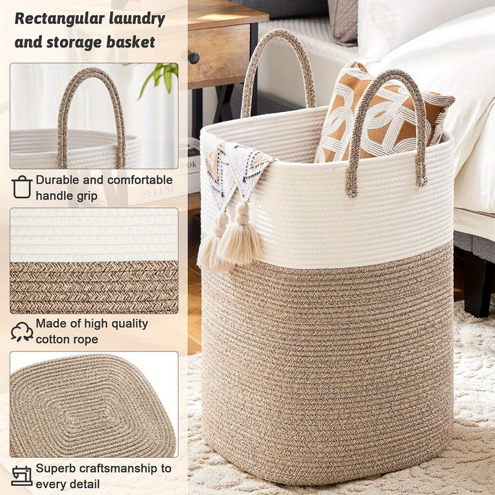 Durable woven storage basket, perfect for home organization
