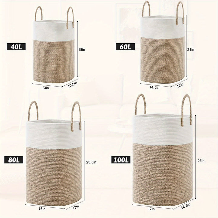 Large capacity laundry basket, ideal for families and bulk storage