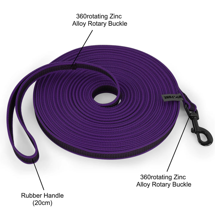 Adventure-ready extra long waterproof dog lead, durable for hiking, swimming, and trails.