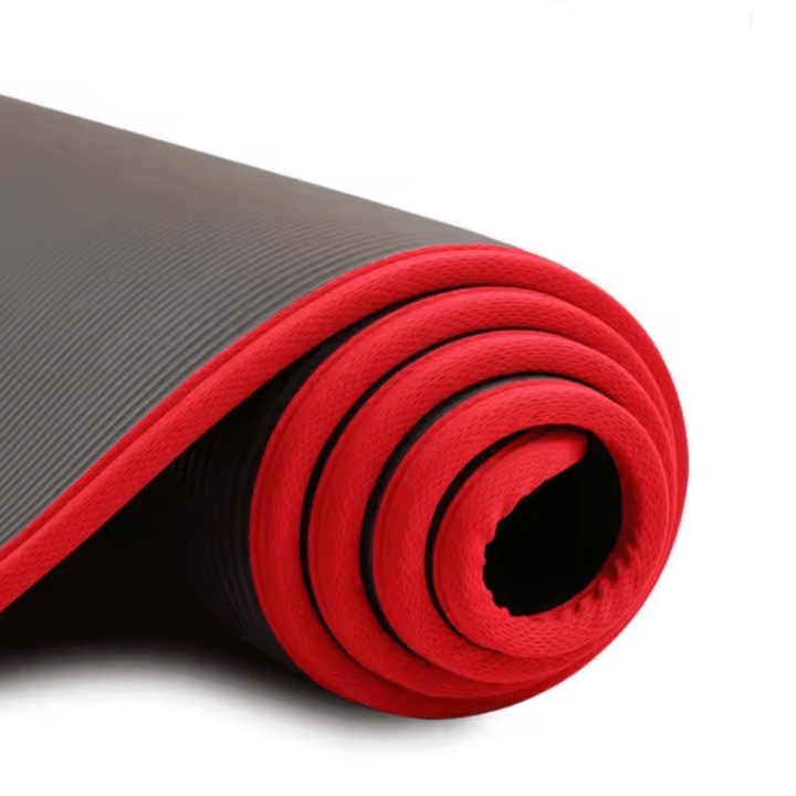 Extra thick yoga mat with anti-slip ribbed design for comfortable workouts
