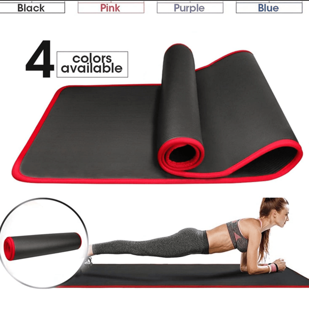 Durable TPE material of the extra thick yoga mat, ideal for home gyms