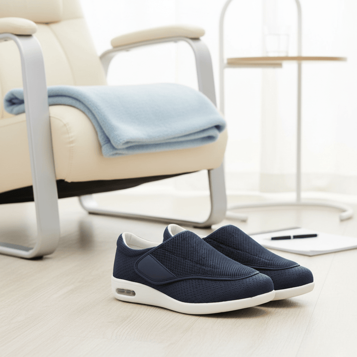 Stylish and functional wide fit diabetic shoes with breathable memory foam.