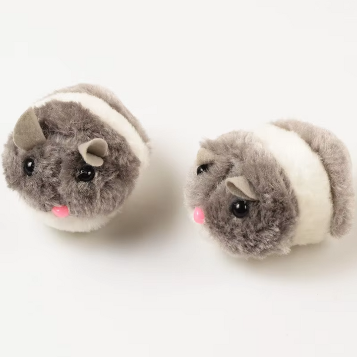 Durable brown plush electric hamster, an automatic cat toy for endless pet play.