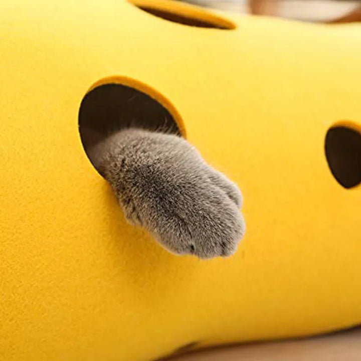 Interactive cat play tunnel for active cats, promoting pet play, exercise & hide-and-seek fun.
