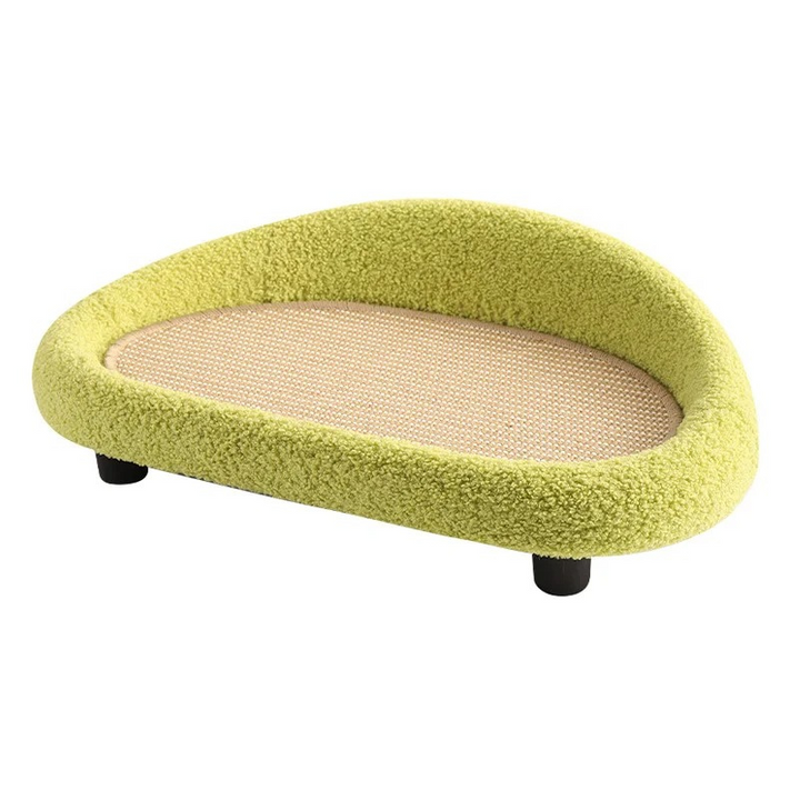 Cozy FelineArc cat bed and scratching post alternative for happy indoor cats.