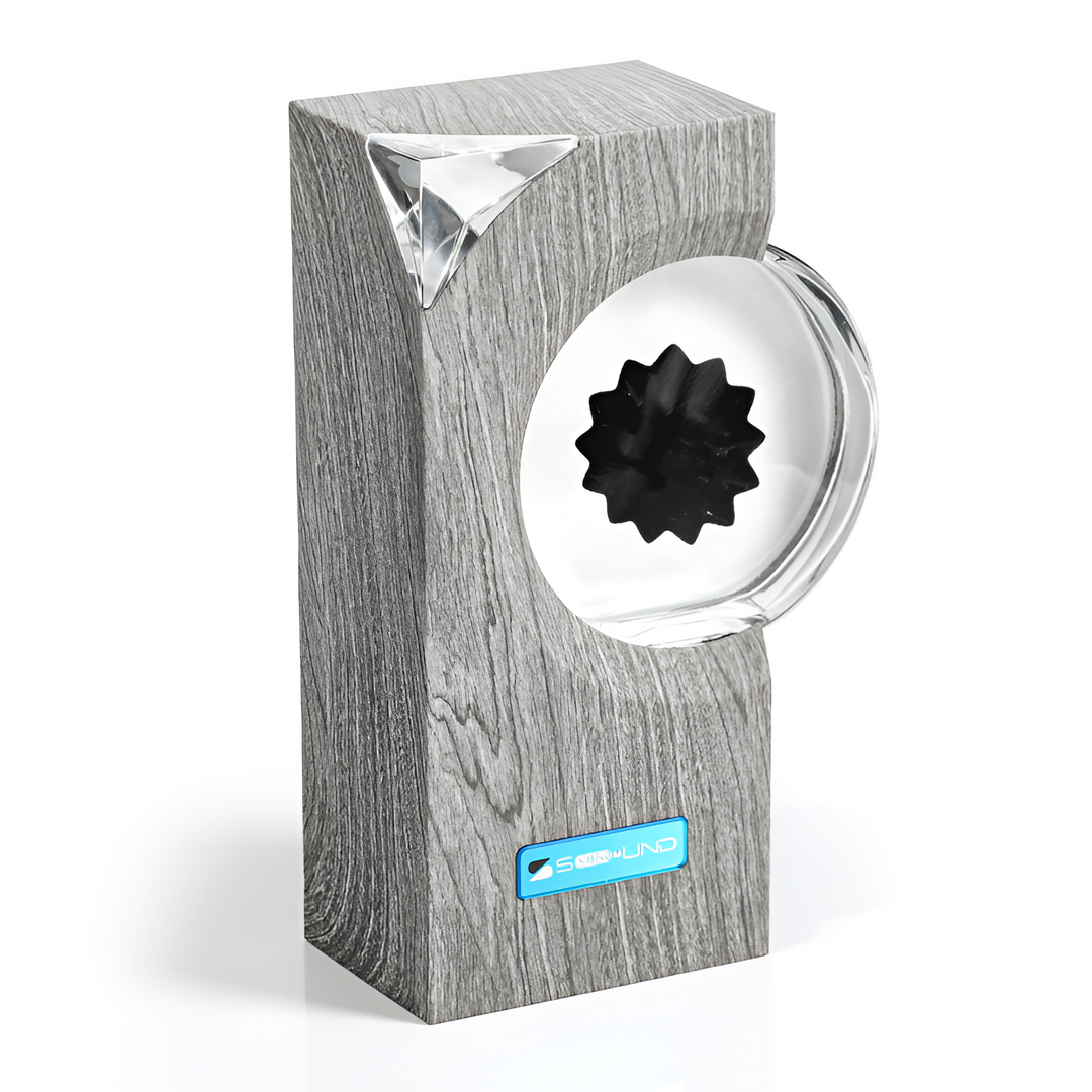 Ferrofluid sound visualizer desk gadget displaying audio reactive rhythm light.