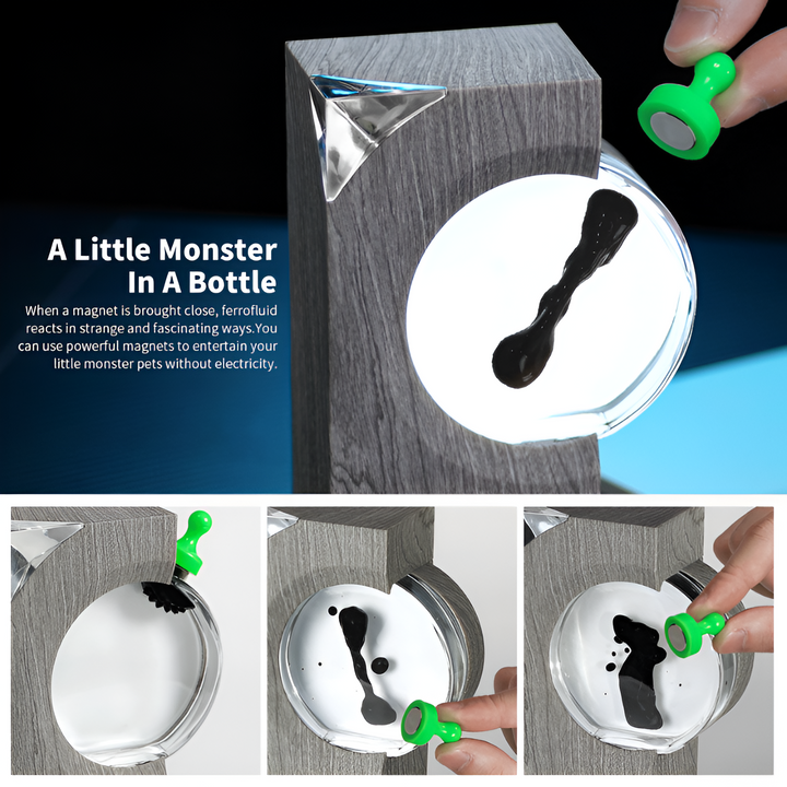 Modern ferrofluid music light visualizer enhancing home decor, an impressive tech gift & interactive display.