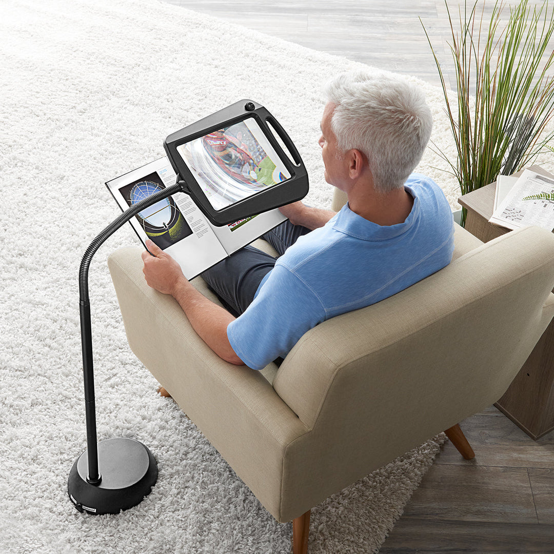 Flexible LED Reading Lamp with Magnifier. Rechargeable USB-C, perfect for crafting, hobbies & detail work.
