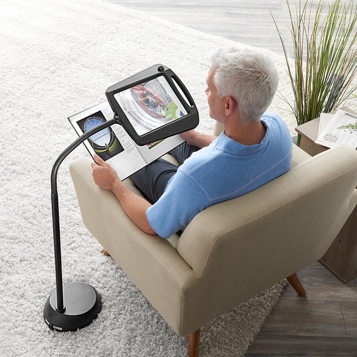 Flexible LED Reading Lamp with Magnifier. Rechargeable USB-C, perfect for crafting, hobbies & detail work.