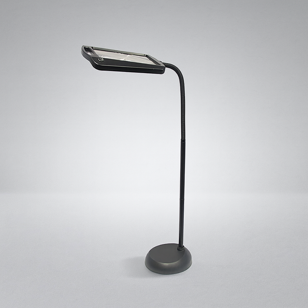 Portable LED Desk Lamp with Magnifying Glass. Cordless design, ideal for elderly aid, low vision reading & hobbies.