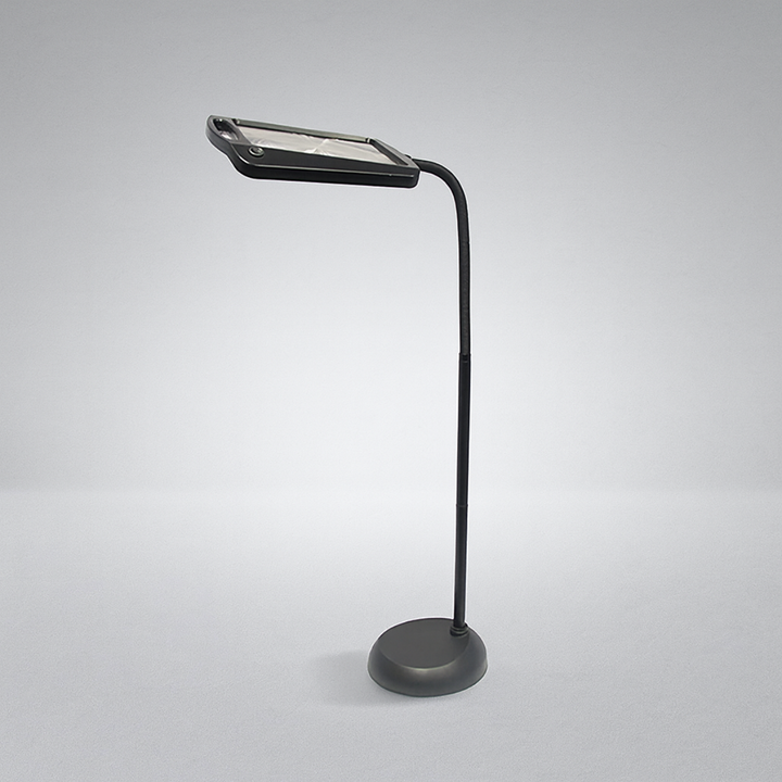 Portable LED Desk Lamp with Magnifying Glass. Cordless design, ideal for elderly aid, low vision reading & hobbies.