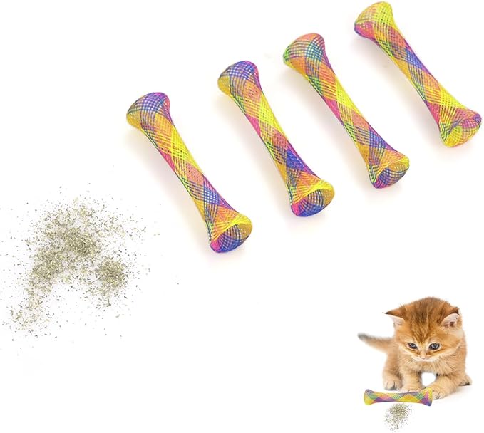 Durable, flexible mesh cat stick toy designed for active play and stimulating your cat's natural instincts.