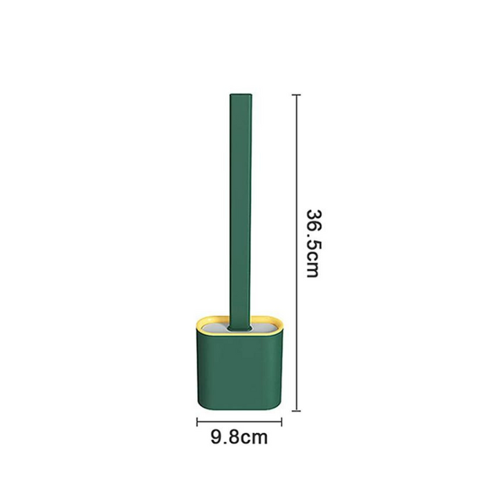 Unisex silicone toilet brush with slim holder. Durable, flexible bristles ensure a deep, hygienic bathroom clean.