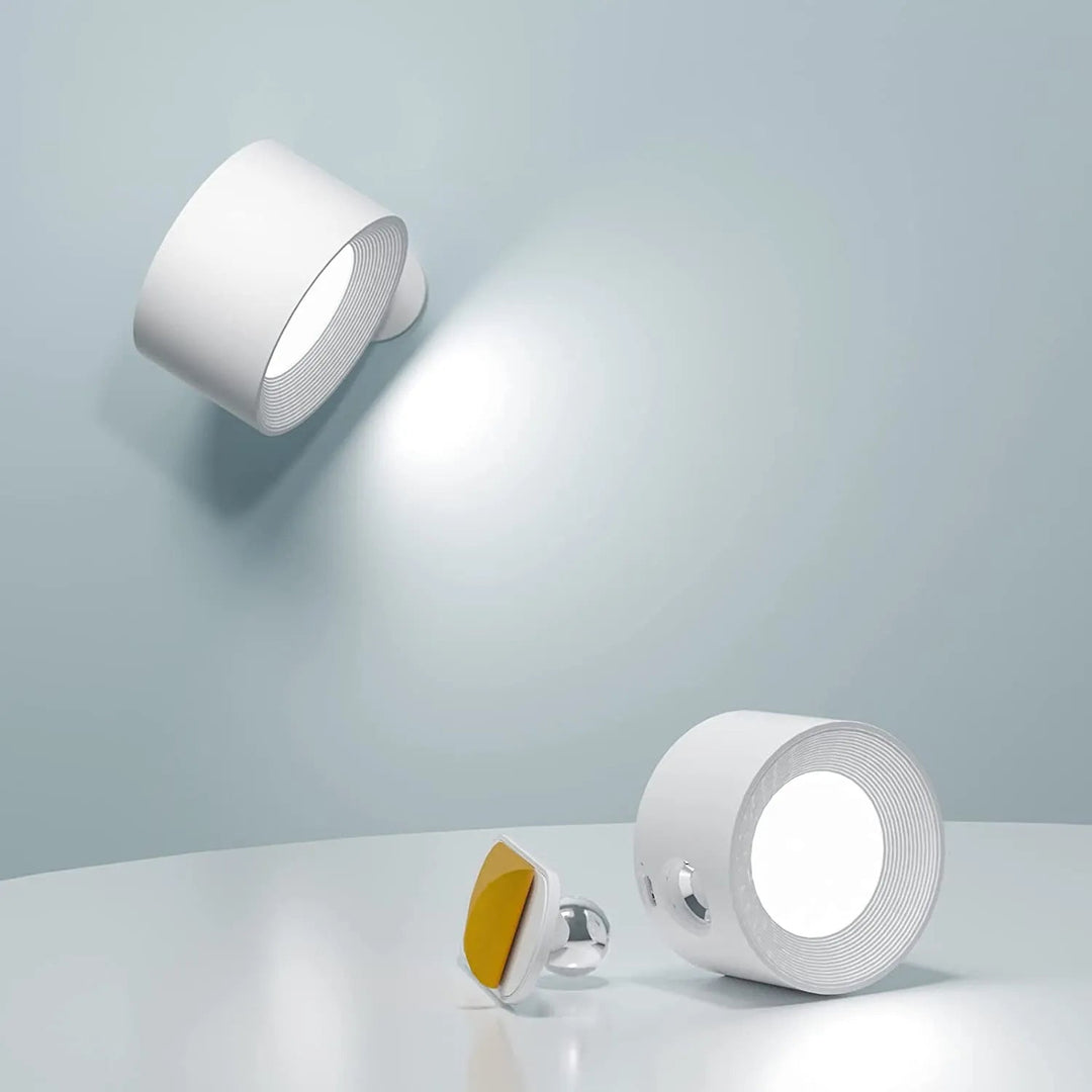 FlexiGlow wireless dimmable wall light, modern design, rechargeable battery.