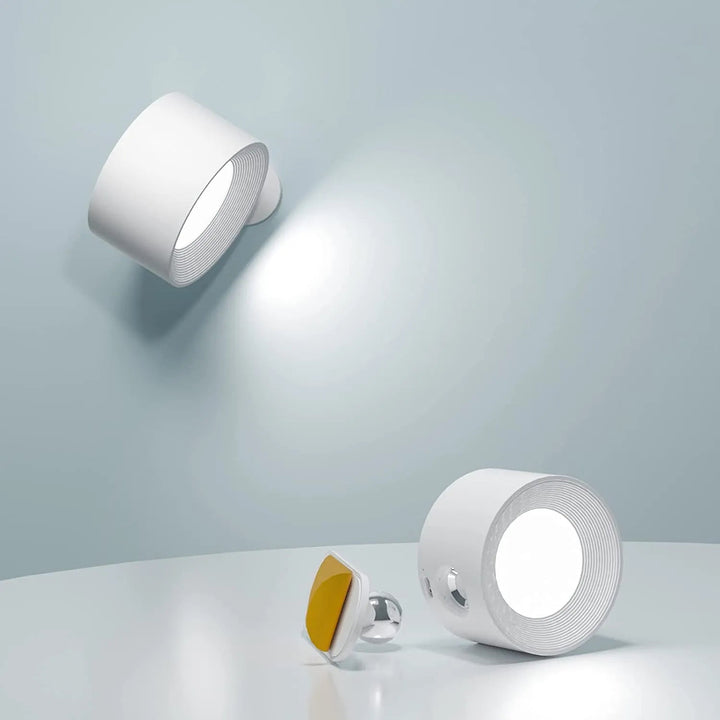 FlexiGlow wireless dimmable wall light, modern design, rechargeable battery.