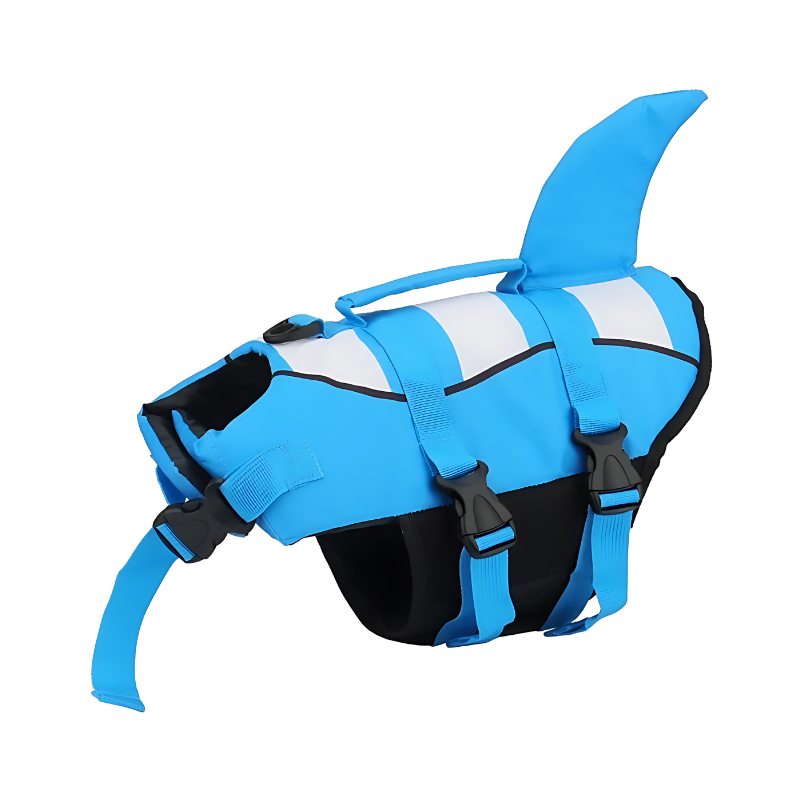 Adjustable FloatBuddy dog swimwear, perfect for adventurous aquatic dogs.