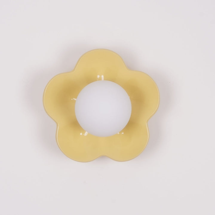 Decorative floral resin ceiling lamp for a stylish home accent.