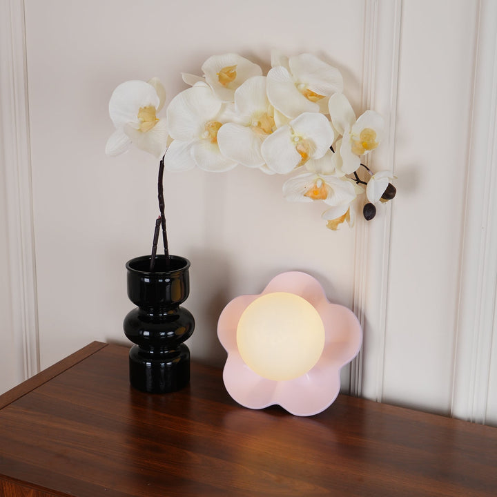 Elegant glass & resin floral design ceiling light, indoor lighting.