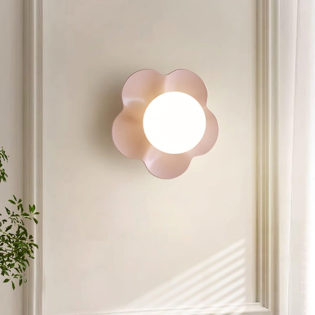 Elegant floral resin & glass ceiling lamp, perfect for modern interiors.