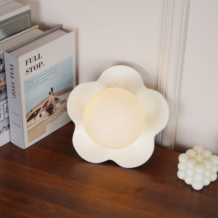 Modern decorative floral resin & glass wall or ceiling light.