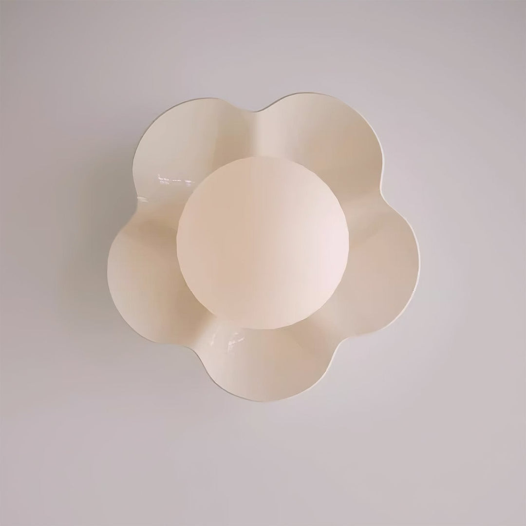 Artistic floral resin and glass lamp, great for modern home decor.