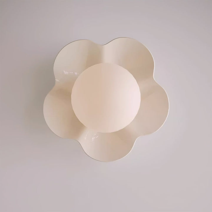 Artistic floral resin and glass lamp, great for modern home decor.